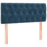 Cabeceira de cama c/ luzes LED veludo 90x7x78/88 cm azul-escuro 4