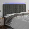 Cabecero con luces LED terciopelo gris oscuro 200x5x118/128 cm 1