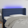 Cabecero con LED de tela azul 103x16x78/88 cm 1