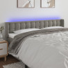 Cabeceira cama c/ luzes LED veludo 203x16x78/88 cm cinza-claro 1