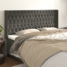 Cabeceira cama c/ abas veludo 183x16x118/128 cm cinzento-escuro 1