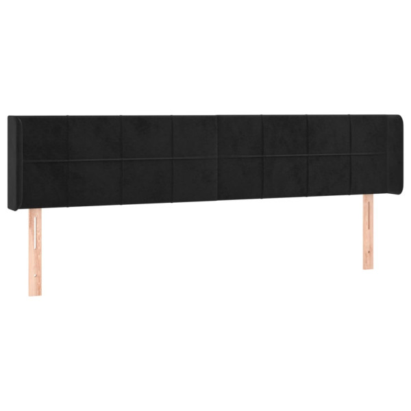 Cabecero de terciopelo negro 183x16x78/88 cm M 2