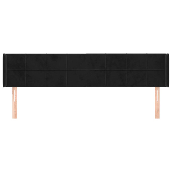 Cabecero de terciopelo negro 183x16x78/88 cm M 3