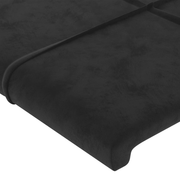 Cabeceira de cama c/ abas veludo 183x16x78/88 cm preto M 5