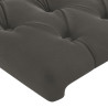 Cabeceira de cama c/ LED veludo 183x16x118/128 cm cinza-escuro 5