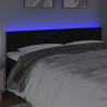 Cabecero con LED de terciopelo negro 180x5x78/88 cm 3