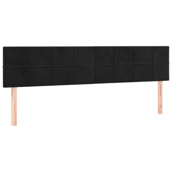 Cabecero con LED de terciopelo negro 180x5x78/88 cm M 4