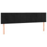 Cabeceira de cama c/ luzes LED veludo 180x5x78/88 cm preto 4