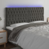 Cabecero con luces LED terciopelo gris oscuro 180x7x118/128 cm 1