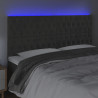 Cabecero con luces LED terciopelo gris oscuro 180x7x118/128 cm 3