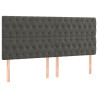 Cabecero con luces LED terciopelo gris oscuro 180x7x118/128 cm 4