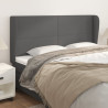 Cabecero con orejas cuero sintético gris 163x23x118/128cm 1