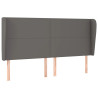 Cabeceira cama c/ abas couro artif. 163x23x118/128 cm cinzento 2