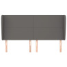 Cabeceira cama c/ abas couro artif. 163x23x118/128 cm cinzento 3