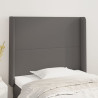 Cabeceira cama c/ abas couro artif. 83x16x118/128 cm cinzento 1