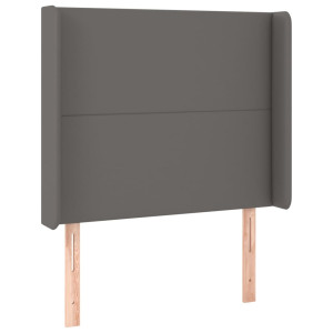 Cabeceira cama c/ abas couro artif. 83x16x118/128 cm cinzento H
