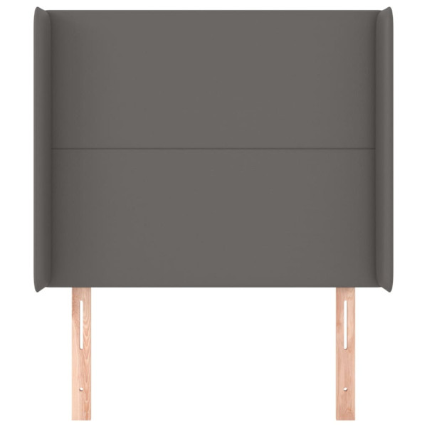 Cabecero con orejas cuero sintético gris 83x16x118/128cm M 3