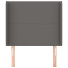 Cabeceira cama c/ abas couro artif. 83x16x118/128 cm cinzento 3