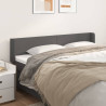 Cabeceira de cama c/ abas couro artificial 163x16x78/88cm cinza 1