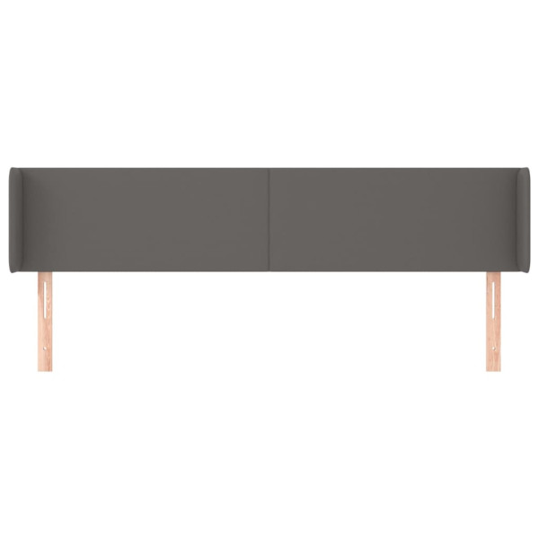 Cabeceira de cama c/ abas couro artificial 163x16x78/88cm cinza M 3