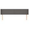 Cabecero de cuero sintético gris 163x16x78/88 cm 3