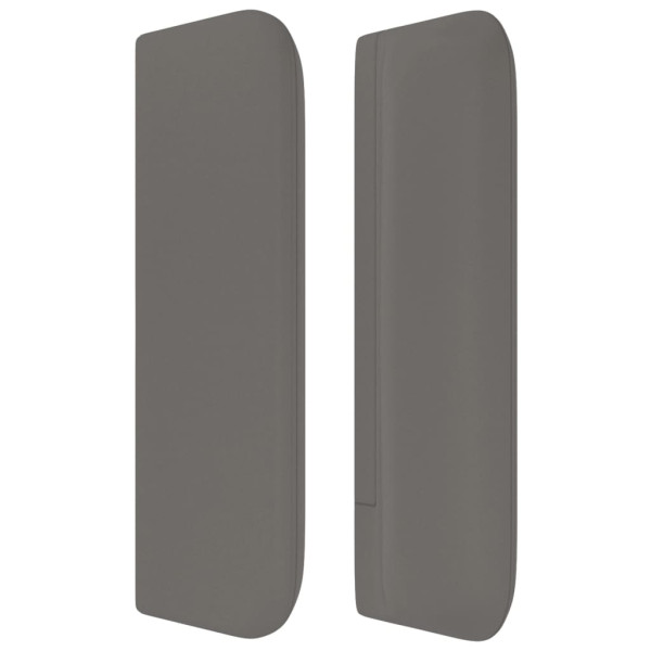 Cabecero de cuero sintético gris 163x16x78/88 cm M 4