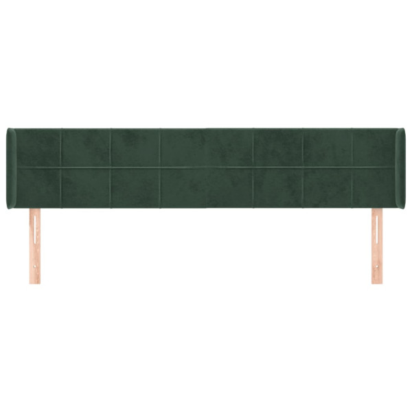 Cabecero de terciopelo verde oscuro 183x16x78/88 cm M 3