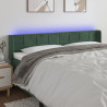 Cabecero con LED de terciopelo verde oscuro 183x16x78/88 cm 1