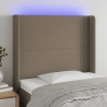 Cabecero con LED de tela gris taupe 93x16x118/128 cm 1