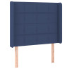 Cabecero con LED de tela azul 93x16x118/128 cm 3