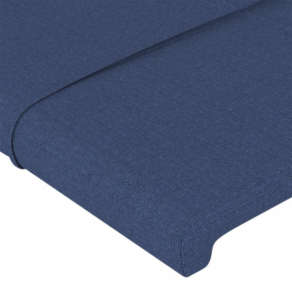 Cabecero con LED de tela azul 93x16x118/128 cm M 5