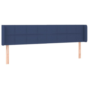 Cabeceira de cama c/ abas tecido 183x16x78/88 cm azul H