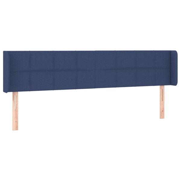 Cabeceira de cama c/ abas tecido 183x16x78/88 cm azul M 2
