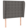 Cabecero con orejas de cuero sintético gris 83x23x118/128 cm 2