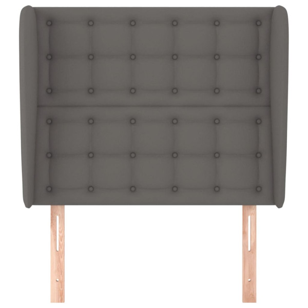 Cabeceira cama c/ abas couro artif. 83x23x118/128 cm cinzento M 3