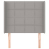 Cabecero con orejas de tela gris claro 93x16x118/128 cm 3