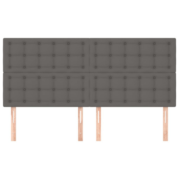 Cabeceros 4 unidades de cuero sintético gris 80x5x78/88 cm M 3