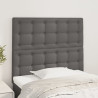 Cabeceira de cama 2 pcs couro artificial 80x5x78/88 cm cinzento 1
