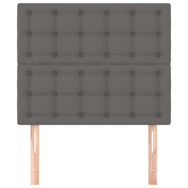 Cabeceros 2 unidades de cuero sintético gris 80x5x78/88 cm M 3