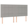 Cabeceira de cama 4 pcs tecido 90x5x78/88 cm cinzento-claro 2