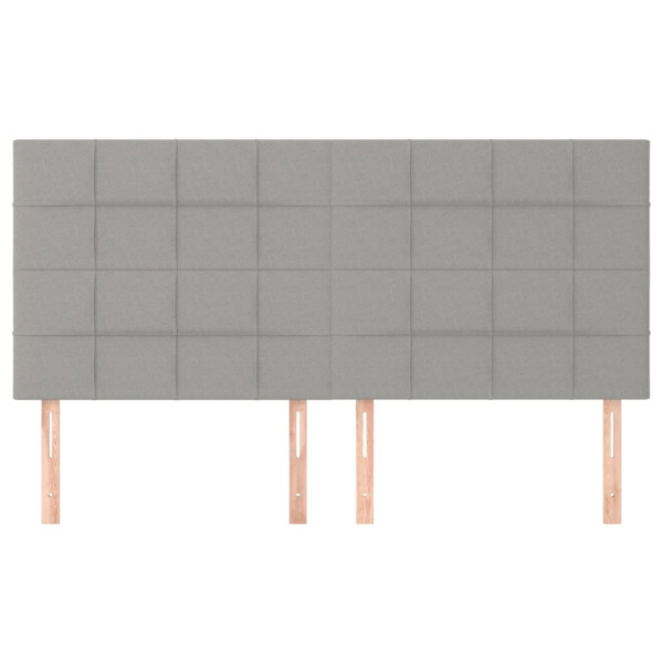 Cabeceira de cama 4 pcs tecido 90x5x78/88 cm cinzento-claro M 3