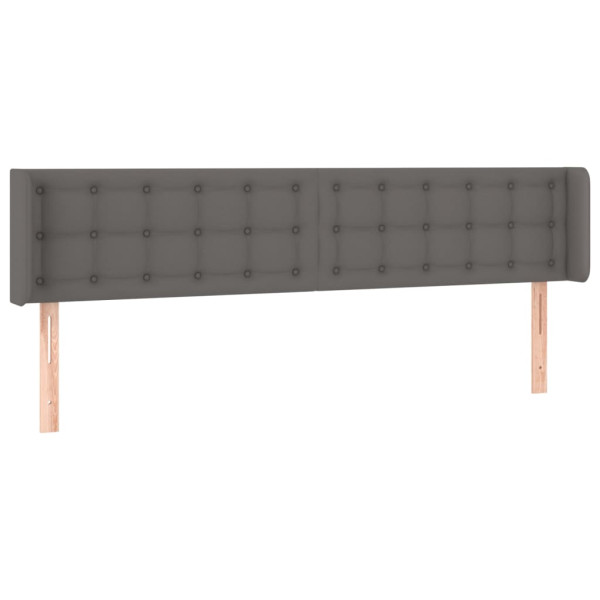 Cabecero con LED cuero sintético gris 163x16x78/88 cm M 3