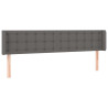 Cabecero con LED cuero sintético gris 163x16x78/88 cm 3