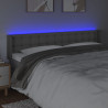 Cabecero con LED cuero sintético gris 163x16x78/88 cm 4