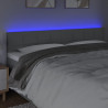 Cabecero con LED de tela gris claro 180x5x78/88 cm 3
