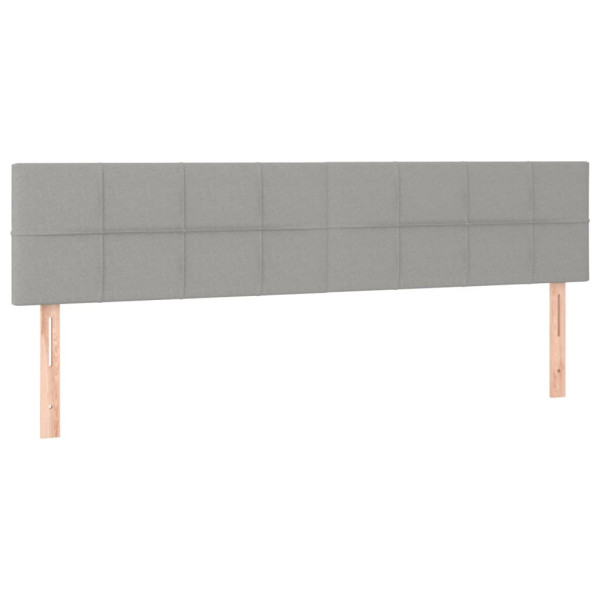 Cabeceira de cama c/luzes LED tecido 180x5x78/88 cm cinza-claro M 4
