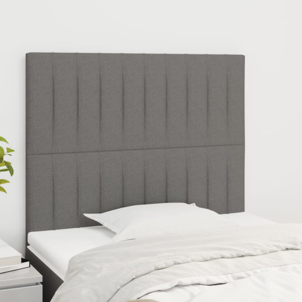 Cabeceros 2 unidades de tela gris oscuro 90x5x78/88 cm D