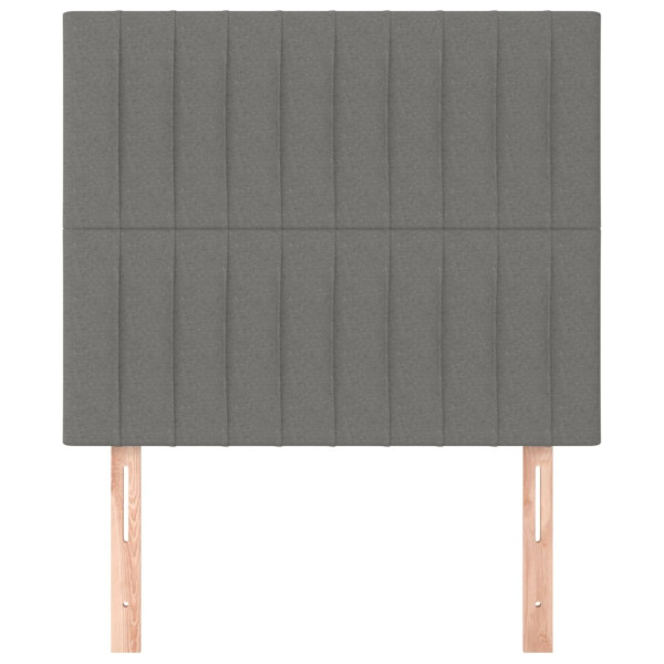 Cabeceira de cama 2 pcs tecido 90x5x78/88 cm cinzento-escuro M 3