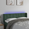 Cabeceira cama c/ luzes LED veludo 147x16x78/88 cm verde-escuro 1