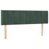 Cabeceira cama c/ luzes LED veludo 147x16x78/88 cm verde-escuro 3